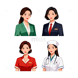 职业女性插画素材