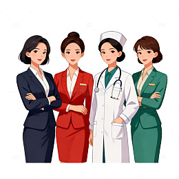职业女性卡通形象插画