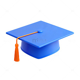 蓝色毕业帽图标设计素材