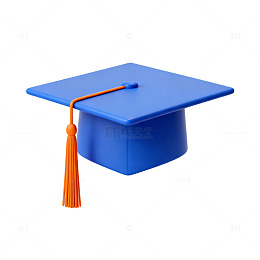 蓝色毕业帽矢量图设计元素
