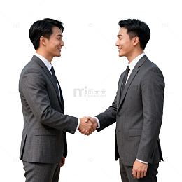 商务洽谈握手城市背景