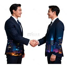 商务洽谈城市背景插画素材