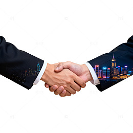 商务握手城市背景