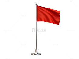红色旗帜旗杆矢量素材