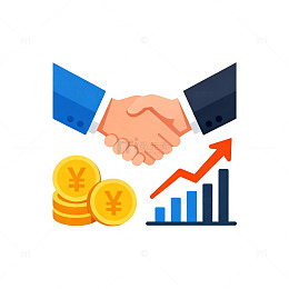 商务握手合作成功图标设计