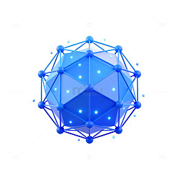 蓝色科技球体模型矢量图
