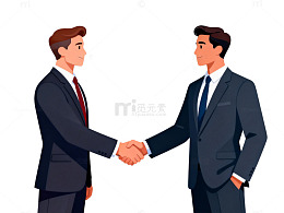 商务洽谈合作握手插画