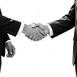黑白商务握手合作