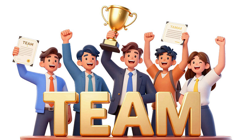 团队举杯庆祝胜利图片