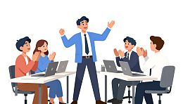 办公室团队热烈鼓掌图片