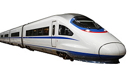 白色高速列车外观展示