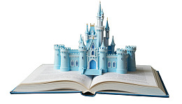 城堡模型从书本中升起