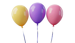 三色彩色气球静物展示