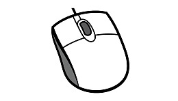 黑白线条风格的电脑鼠标