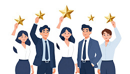 商务团队举星庆祝成功