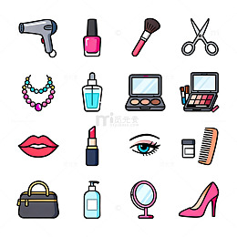 简约风化妆品图标矢量素材