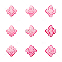 像素风格樱花图案设计元素