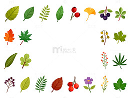 多彩植物插画设计素材