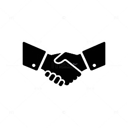 简洁风格握手合作图标