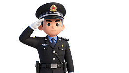 卡通警察敬礼形象图片