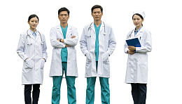 四名医护人员站立合影