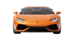 橙色跑车正面特写图片