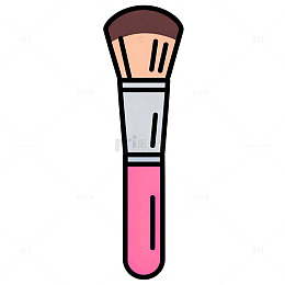 卡通化妆刷矢量设计元素
