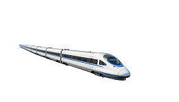 白色高速列车行驶图图片