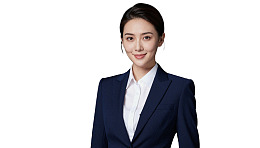 职业女性身着深蓝西装