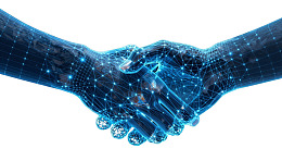 科技感握手象征合作图片