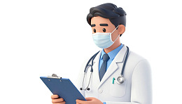 医生戴口罩手持病历夹