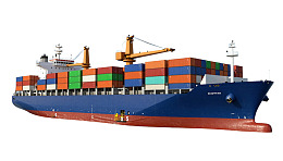 大型集装箱货轮装载货物