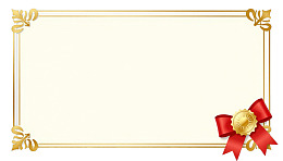 金色边框配红色蝴蝶结的空白卡片