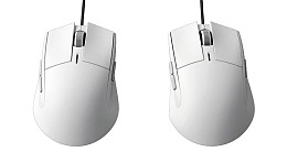 两只白色电脑鼠标对比展示