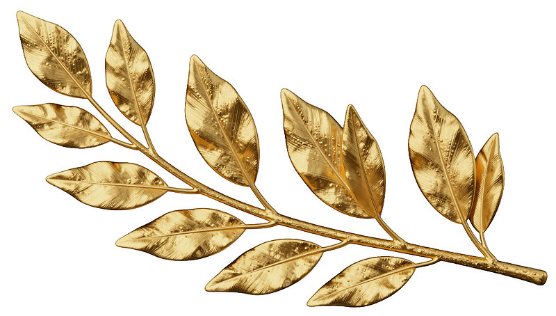 金色枝叶装饰品图片