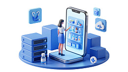手机药店展示药品与医疗图标