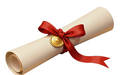 卷轴证书系红丝带图片