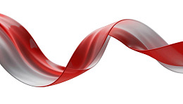 红白交织飘带动态曲线