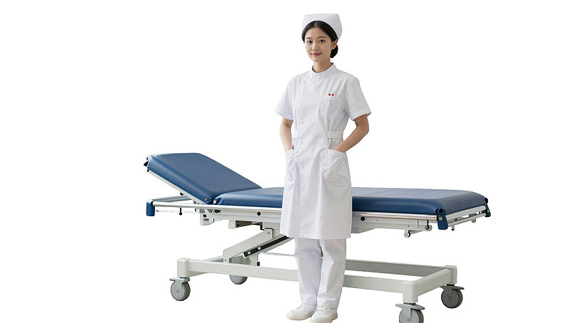 护士站在医疗检查床旁