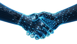 科技感机械手握手图片