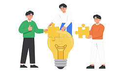 三人合作拼接灯泡形状拼图