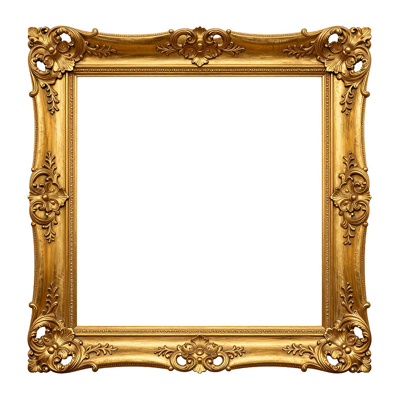 金色华丽雕花画框图片