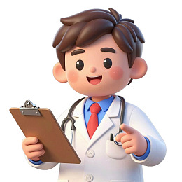 卡通医生手持夹板微笑