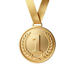 金色冠军奖牌特写图片