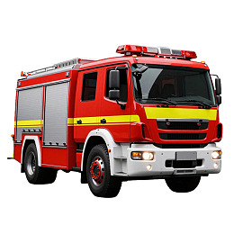 红色消防车侧面视角图片