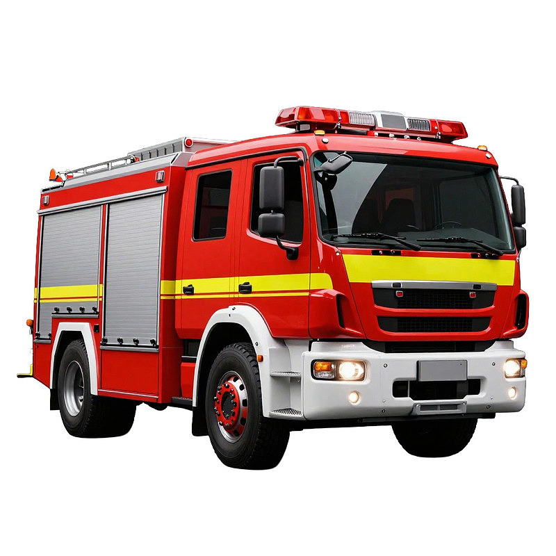 红色消防车侧面视角图片