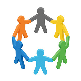 彩色小人手拉手围成圈