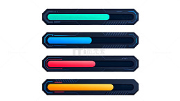 科技感彩色条形图标设计素材