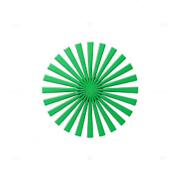 绿锥形放射图案设计元素