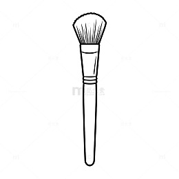 简约化妆刷线条插画